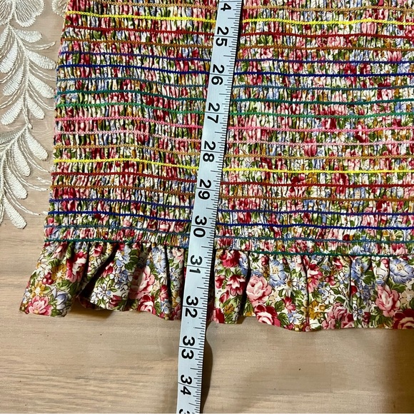 Multicolor Floral Striped Spaghetti Strap Midi Dress -Size M -DR09 - Picture 9 of 9